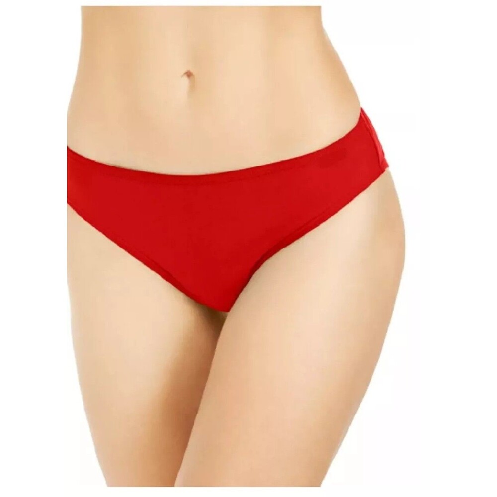 NWT DKNY Women's Solid Classic Hipster Bikini Swim Bottom, Red, Size Medium